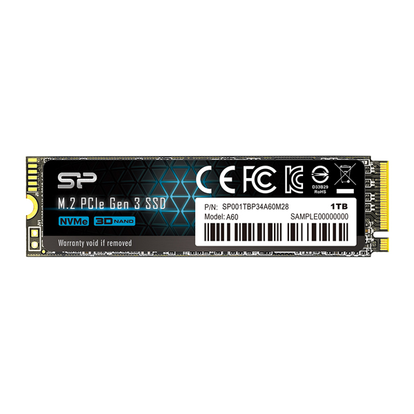 Silicon Power P34A60 1TB | PCie Gen3 NVMe | SP001TBP34A60M28